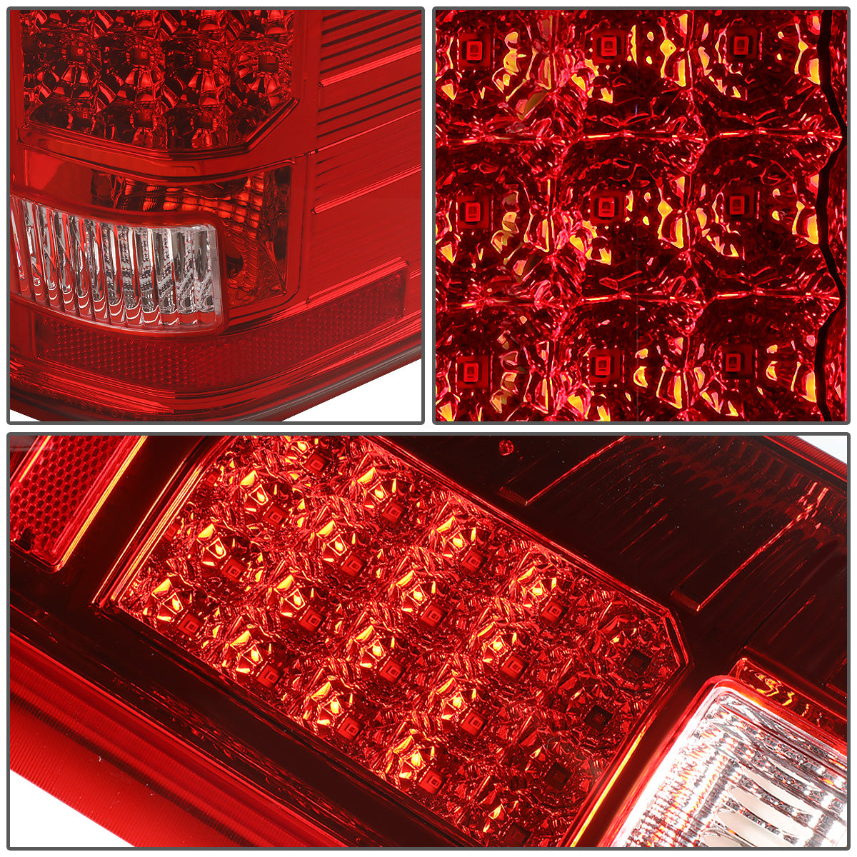 FAROS TRASEROS 07-13 CHEVY SILVERADO 1500 , GMC SIERRA 1500 / 07-14 CHEVY SILVERADO 2500HD , 3500HD , GMC SIERRA 2500HD , 3500HD - LED - CHROME / RED