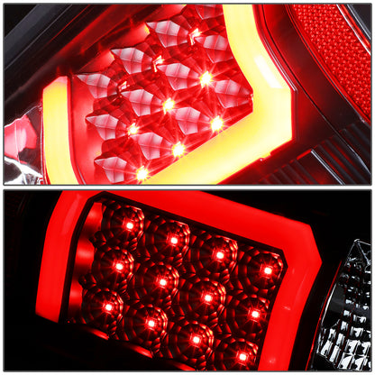 FAROS TRASEROS 07-13 CHEVY SILVERADO 1500 , GMC SIERRA 1500 / 07-14 CHEVY SILVERADO 2500HD , 3500HD , GMC SIERRA 2500HD , 3500HD - RED 3D STRIP - LED - BLACK / CLEAR