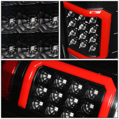 FAROS TRASEROS 07-13 CHEVY SILVERADO 1500 , GMC SIERRA 1500 / 07-14 CHEVY SILVERADO 2500HD , 3500HD , GMC SIERRA 2500HD , 3500HD - RED 3D STRIP - LED - BLACK / CLEAR