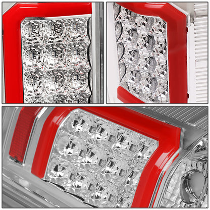 FAROS TRASEROS 07-13 CHEVY SILVERADO 1500 , GMC SIERRA 1500 / 07-14 CHEVY SILVERADO 2500HD , 3500HD , GMC SIERRA 2500HD , 3500HD - RED 3D STRIP - LED - CHROME / CLEAR