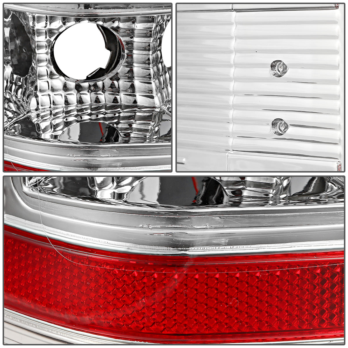 FAROS TRASEROS 07-13 CHEVY SILVERADO 1500 , GMC SIERRA 1500 / 07-14 CHEVY SILVERADO 2500HD , 3500HD , GMC SIERRA 2500HD , 3500HD - RED 3D STRIP - LED - CHROME / CLEAR