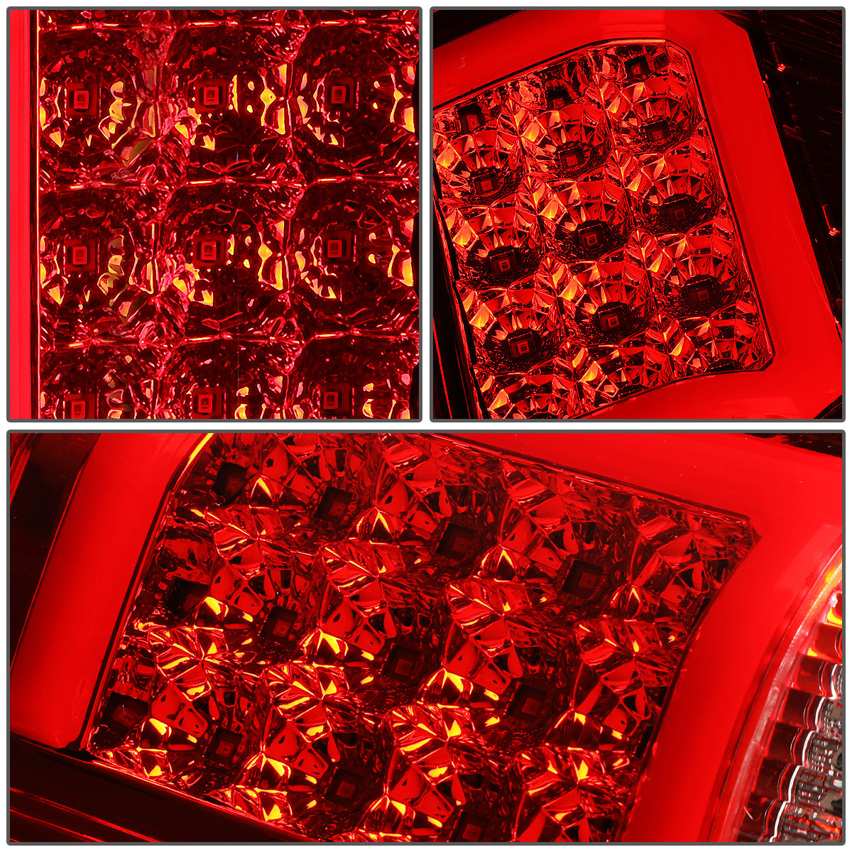 FAROS TRASEROS 07-13 CHEVY SILVERADO 1500 , GMC SIERRA 1500 / 07-14 CHEVY SILVERADO 2500HD , 3500HD , GMC SIERRA 2500HD , 3500HD - RED 3D STRIP - LED - CHROME / RED