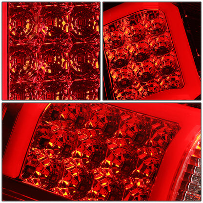 FAROS TRASEROS 07-13 CHEVY SILVERADO 1500 , GMC SIERRA 1500 / 07-14 CHEVY SILVERADO 2500HD , 3500HD , GMC SIERRA 2500HD , 3500HD - RED 3D STRIP - LED - CHROME / RED