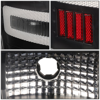 FAROS TRASEROS 14-19 CHEVY SILVERADO 1500 - 15-19 SILVERADO 2500HD 3500HD - 15-19 GMC SIERRA 3500HD DUAL REAR WHEELS - HALOGEN TAIL LIGHT MODELS ONLY - C-BAR - DUAL 3D STRIPS - LED - BLACK / CLEAR