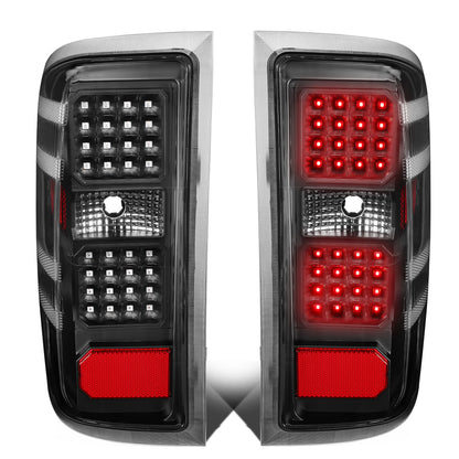 FAROS TRASEROS 14-19 CHEVY SILVERADO 1500 - 15-19 SILVERADO 2500HD 3500HD - 15-19 GMC SIERRA 3500HD DUAL REAR WHEELS - HALOGEN TAIL LIGHT MODELS ONLY - DUAL LED - BLACK / CLEAR