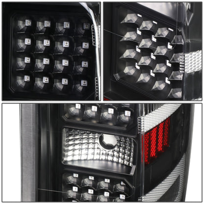 FAROS TRASEROS 14-19 CHEVY SILVERADO 1500 - 15-19 SILVERADO 2500HD 3500HD - 15-19 GMC SIERRA 3500HD DUAL REAR WHEELS - HALOGEN TAIL LIGHT MODELS ONLY - DUAL LED - BLACK / CLEAR