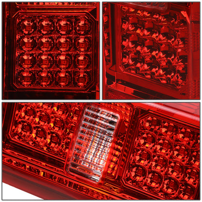 FAROS TRASEROS 14-19 CHEVY SILVERADO 1500 - 15-19 SILVERADO 2500HD 3500HD - 15-19 GMC SIERRA 3500HD DUAL REAR WHEELS - HALOGEN TAIL LIGHT MODELS ONLY - DUAL LED - CHROME / RED