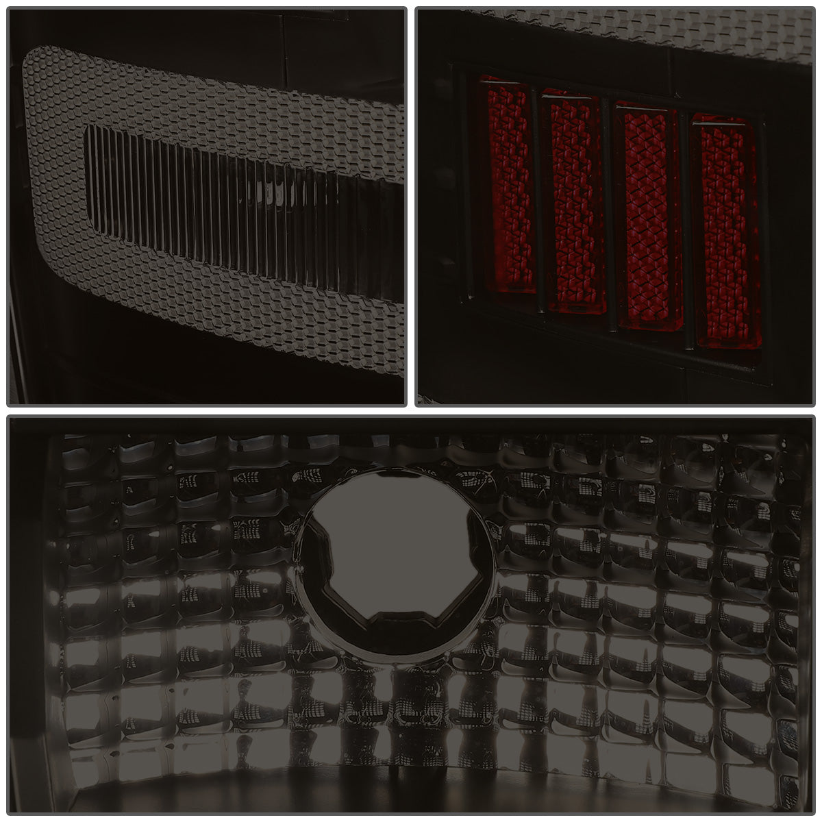 FAROS TRASEROS 14-19 CHEVY SILVERADO 1500 - 15-19 SILVERADO 2500HD 3500HD - 15-19 GMC SIERRA 3500HD DUAL REAR WHEELS - HALOGEN TAIL LIGHT MODELS ONLY - C-BAR - DUAL RED 3D STRIPS - LED - BLACK / SMOKE