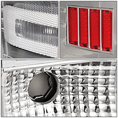 FAROS TRASEROS 14-19 CHEVY SILVERADO 1500 - 15-19 SILVERADO 2500HD 3500HD - 15-19 GMC SIERRA 3500HD DUAL REAR WHEELS - HALOGEN TAIL LIGHT MODELS ONLY - C-BAR - DUAL RED 3D STRIPS - LED - CHROME / CLEAR