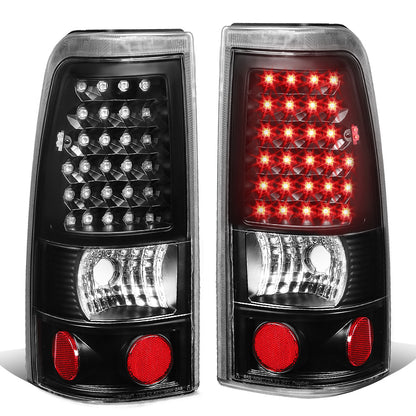FAROS TRASEROS 99-02 CHEVY SILVERADO 1500 , 2500 , 3500 , HD MODELS / 99-03 GMC SIERRA 1500 , 2500 , 3500 , HD MODELS - LED - BLACK / CLEAR