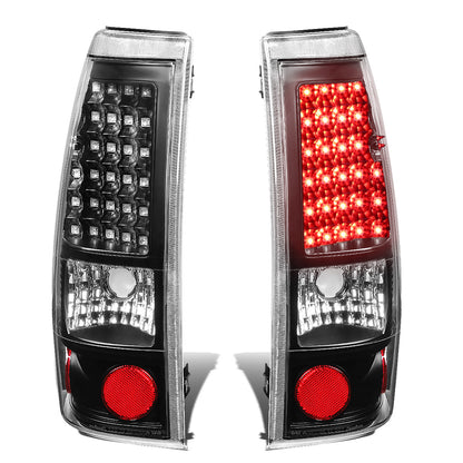 FAROS TRASEROS 99-02 CHEVY SILVERADO 1500 , 2500 , 3500 , HD MODELS / 99-03 GMC SIERRA 1500 , 2500 , 3500 , HD MODELS - LED - BLACK / CLEAR