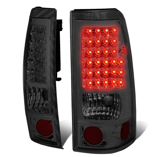 FAROS TRASEROS 99-02 CHEVY SILVERADO 1500 , 2500 , 3500 , HD MODELS / 99-03 GMC SIERRA 1500 , 2500 , 3500 , HD MODELS - LED - CHROME / SMOKE