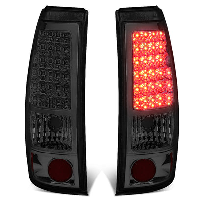 FAROS TRASEROS 99-02 CHEVY SILVERADO 1500 , 2500 , 3500 , HD MODELS / 99-03 GMC SIERRA 1500 , 2500 , 3500 , HD MODELS - LED - CHROME / SMOKE