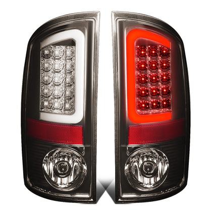 FAROS TRASEROS 02-06 DODGE RAM 1500 / 03-06 DODGE RAM 2500 , 3500 - C-BAR - U-HALO LED - CHROME / SMOKE