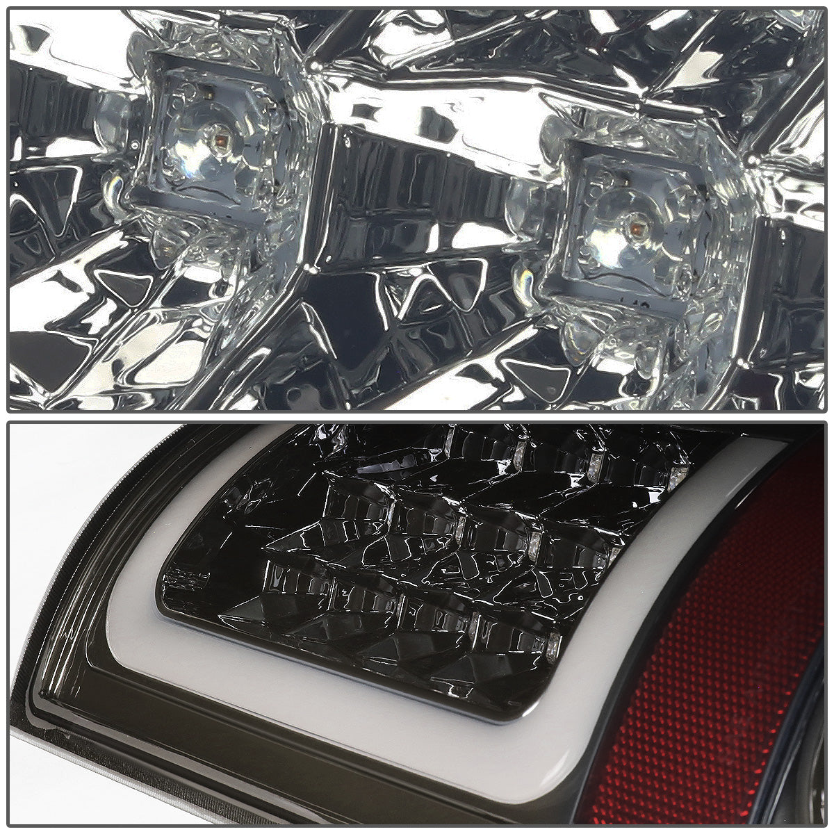 FAROS TRASEROS 02-06 DODGE RAM 1500 / 03-06 DODGE RAM 2500 , 3500 - C-BAR - U-HALO LED - CHROME / SMOKE