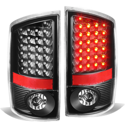 FAROS TRASEROS 02-06 DODGE RAM 1500 / 03-06 DODGE RAM 2500 , 3500 - LED - BLACK / CLEAR