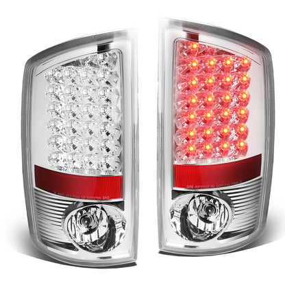 FAROS TRASEROS 02-06 DODGE RAM 1500 / 03-06 DODGE RAM 2500 , 3500 - LED - CHROME / CLEAR