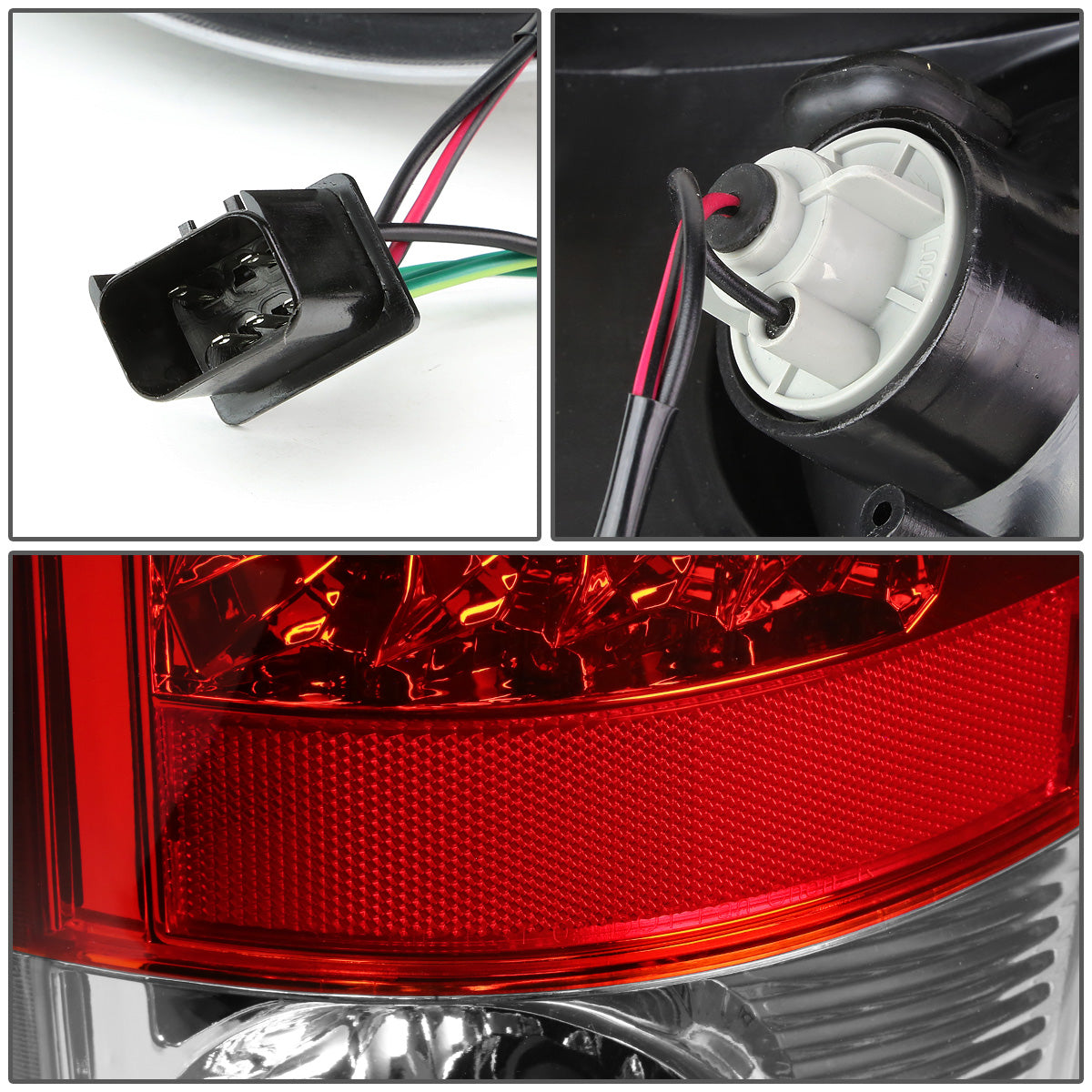 FAROS TRASEROS 02-06 DODGE RAM 1500 / 03-06 DODGE RAM 2500 , 3500 - LED - CHROME / RED