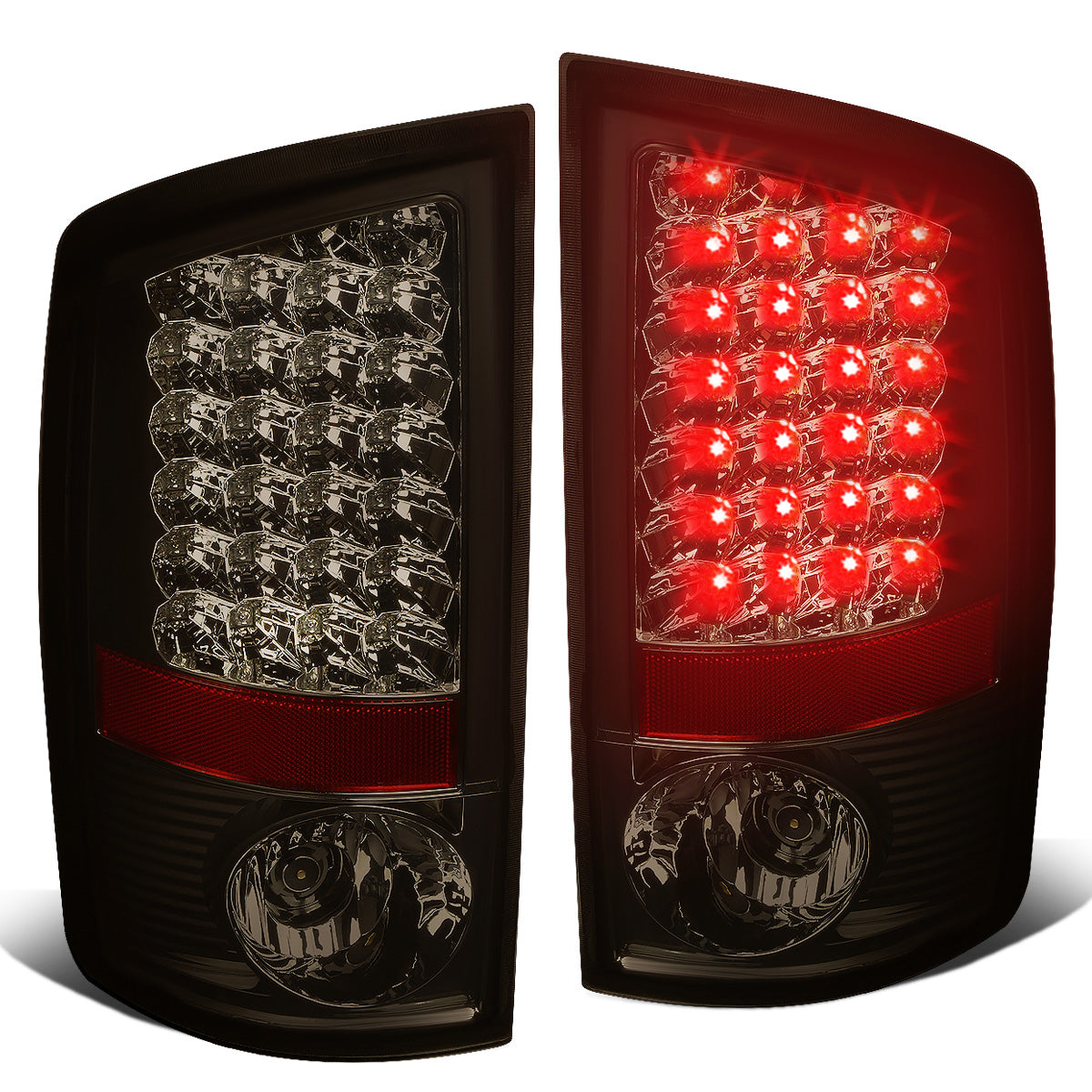 FAROS TRASEROS 02-06 DODGE RAM 1500 / 03-06 DODGE RAM 2500 , 3500 - LED - CHROME / SMOKE
