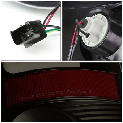 FAROS TRASEROS 02-06 DODGE RAM 1500 / 03-06 DODGE RAM 2500 , 3500 - RED C-BAR - 3D - U-HALO LED - BLACK / SMOKE