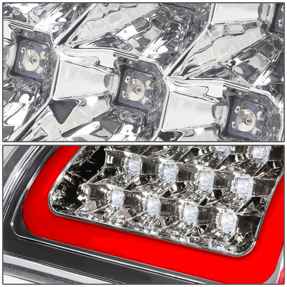 FAROS TRASEROS 02-06 DODGE RAM 1500 / 03-06 DODGE RAM 2500 , 3500 - RED C-BAR - 3D - U-HALO LED - CHROME / CLEAR