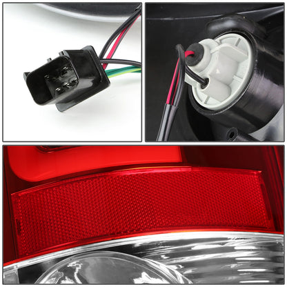 FAROS TRASEROS 02-06 DODGE RAM 1500 / 03-06 DODGE RAM 2500 , 3500 - RED C-BAR - 3D - U-HALO LED - CHROME / RED