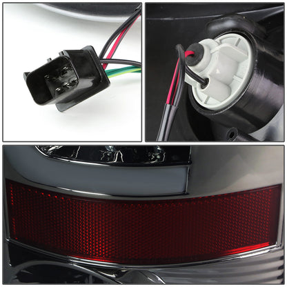 FAROS TRASEROS 02-06 DODGE RAM 1500 / 03-06 DODGE RAM 2500 , 3500 - RED C-BAR - 3D - U-HALO LED - CHROME / SMOKE