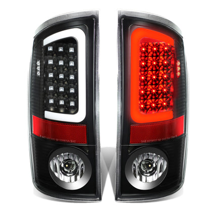 FAROS TRASEROS 07-08 DODGE RAM 1500 / 07-09 DODGE RAM 2500 , 3500 - C-BAR - 3D - U-HALO LED - BLACK / CLEAR