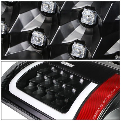 FAROS TRASEROS 07-08 DODGE RAM 1500 / 07-09 DODGE RAM 2500 , 3500 - C-BAR - 3D - U-HALO LED - BLACK / CLEAR