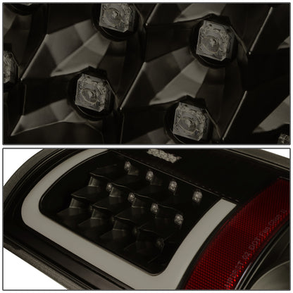FAROS TRASEROS 07-08 DODGE RAM 1500 / 07-09 DODGE RAM 2500 , 3500 - C-BAR - 3D - U-HALO LED - BLACK / SMOKE