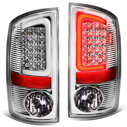 FAROS TRASEROS 07-08 DODGE RAM 1500 / 07-09 DODGE RAM 2500 , 3500 - C-BAR - 3D - U-HALO LED - CHROME / CLEAR