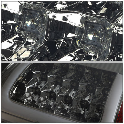 FAROS TRASEROS 07-08 DODGE RAM 1500 / 07-09 DODGE RAM 2500 , 3500 - C-BAR - 3D - U-HALO LED - CHROME / SMOKE