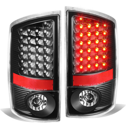 FAROS TRASEROS 07-08 DODGE RAM 1500 / 07-09 DODGE RAM 2500 , 3500 - LED - BLACK / CLEAR