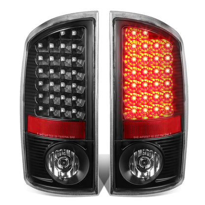 FAROS TRASEROS 07-08 DODGE RAM 1500 / 07-09 DODGE RAM 2500 , 3500 - LED - BLACK / CLEAR