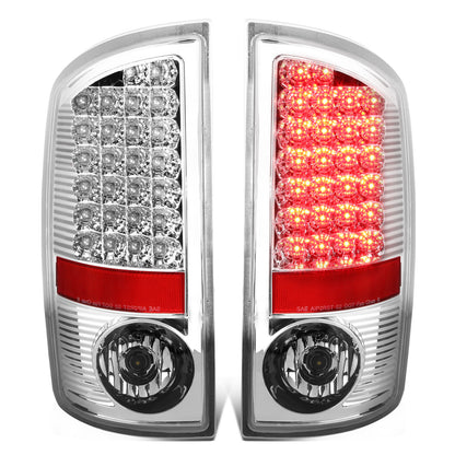 FAROS TRASEROS 07-08 DODGE RAM 1500 / 07-09 DODGE RAM 2500 , 3500 - LED - CHROME / CLEAR