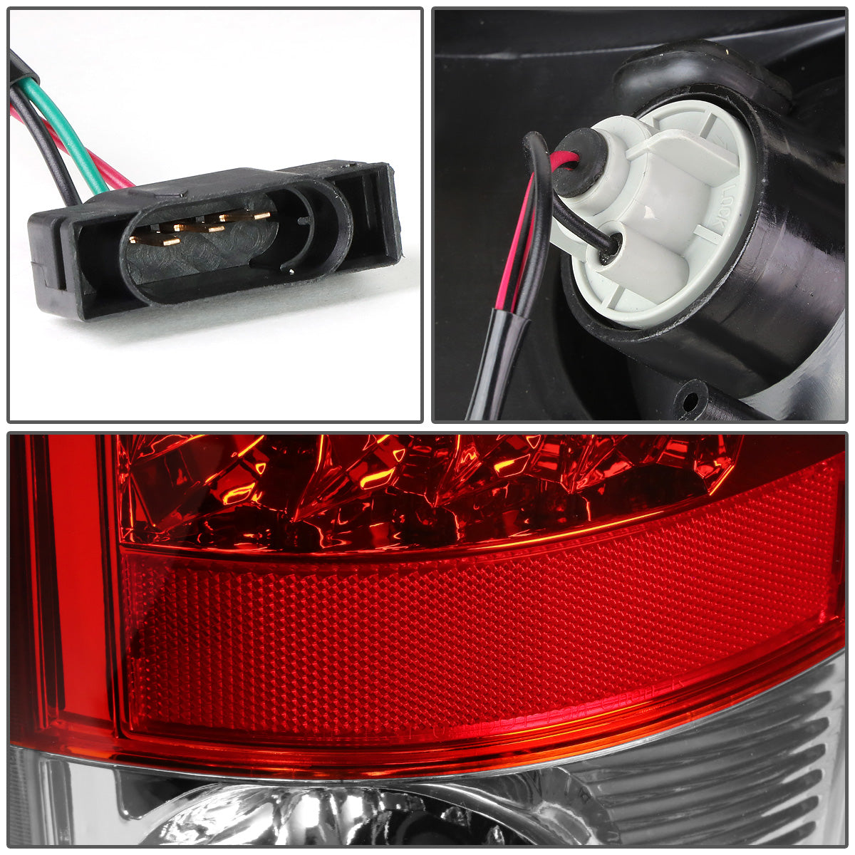 FAROS TRASEROS 07-08 DODGE RAM 1500 / 07-09 DODGE RAM 2500 , 3500 - LED - CHROME / RED