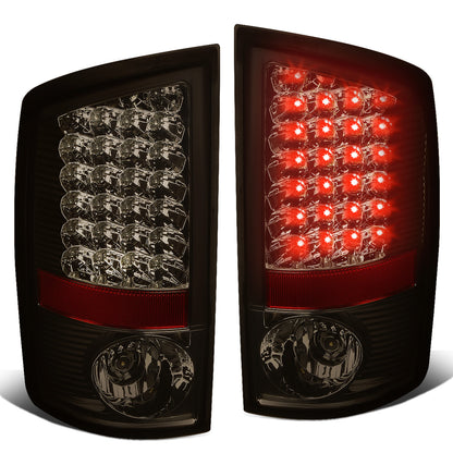FAROS TRASEROS 07-08 DODGE RAM 1500 / 07-09 DODGE RAM 2500 , 3500 - LED - CHROME / SMOKE