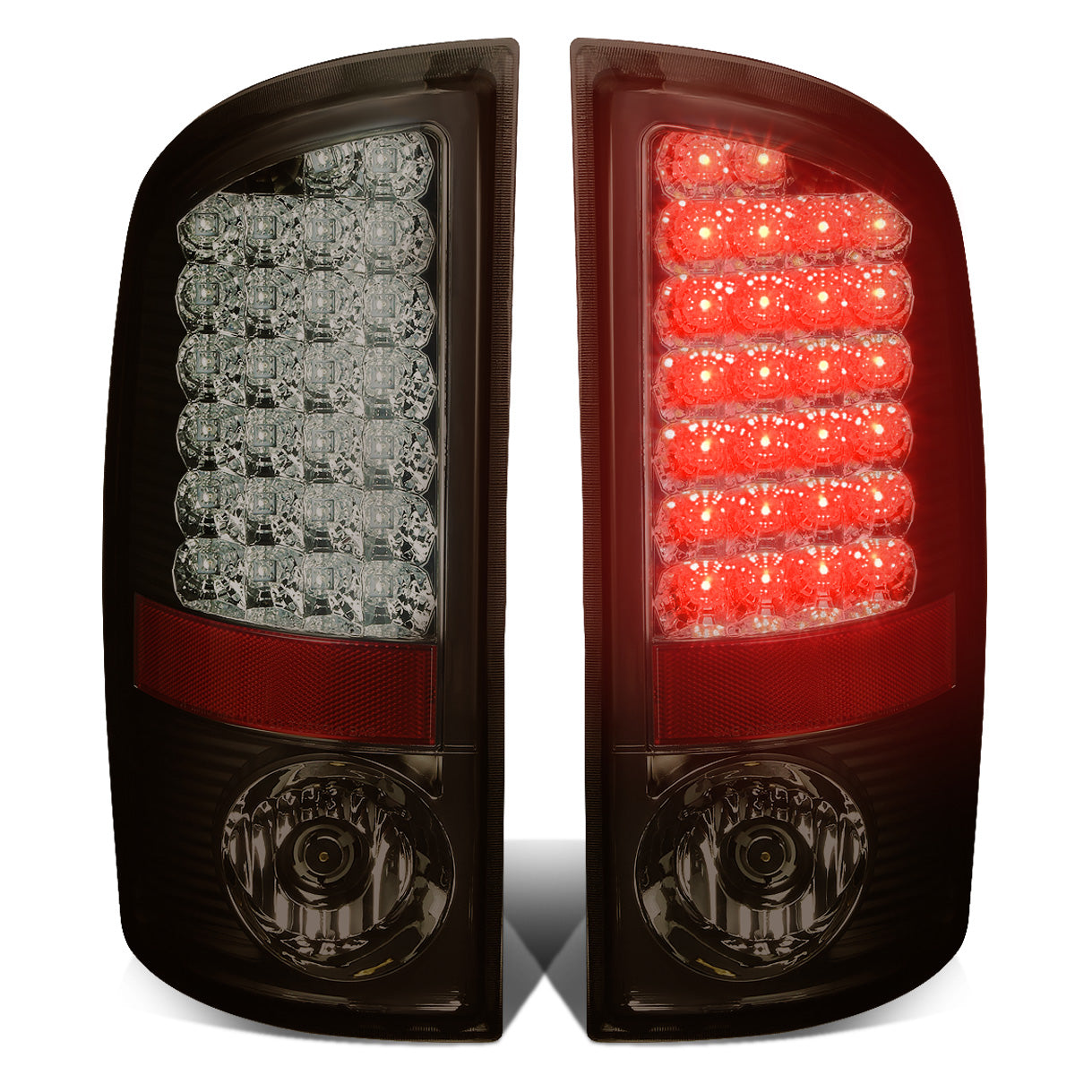 FAROS TRASEROS 07-08 DODGE RAM 1500 / 07-09 DODGE RAM 2500 , 3500 - LED - CHROME / SMOKE