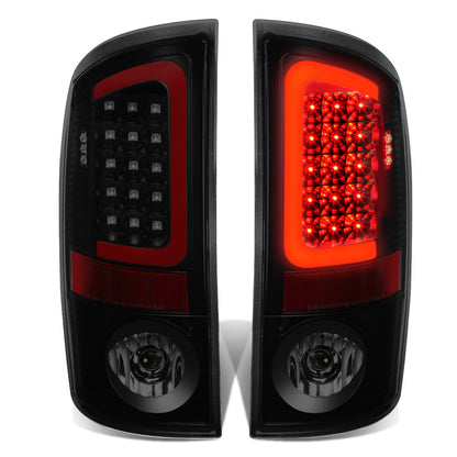 FAROS TRASEROS 07-08 DODGE RAM 1500 / 07-09 DODGE RAM 2500 , 3200 - RED C-BAR - 3D - U-HALO LED - BLACK / SMOKE