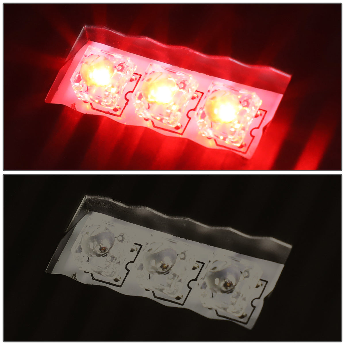 FAROS TRASEROS 07-08 DODGE RAM 1500 / 07-09 DODGE RAM 2500 , 3200 - RED C-BAR - 3D - U-HALO LED - BLACK / SMOKE