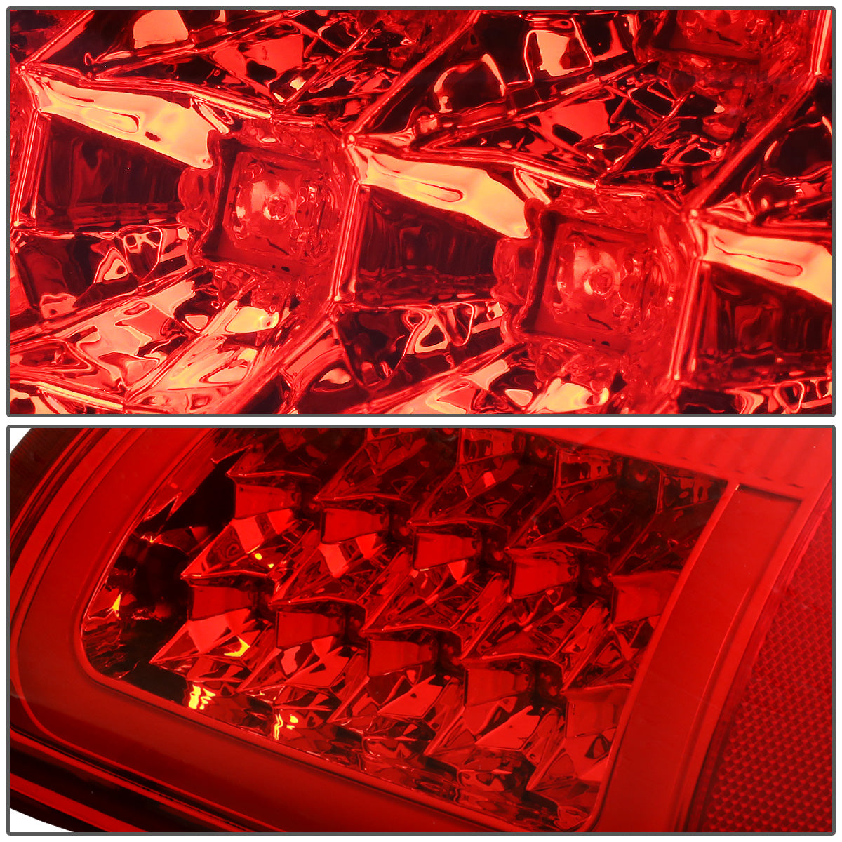 FAROS TRASEROS 07-08 DODGE RAM 1500 / 07-09 DODGE RAM 2500 , 3500 - RED C-BAR - 3D - U-HALO LED - CHROME / RED