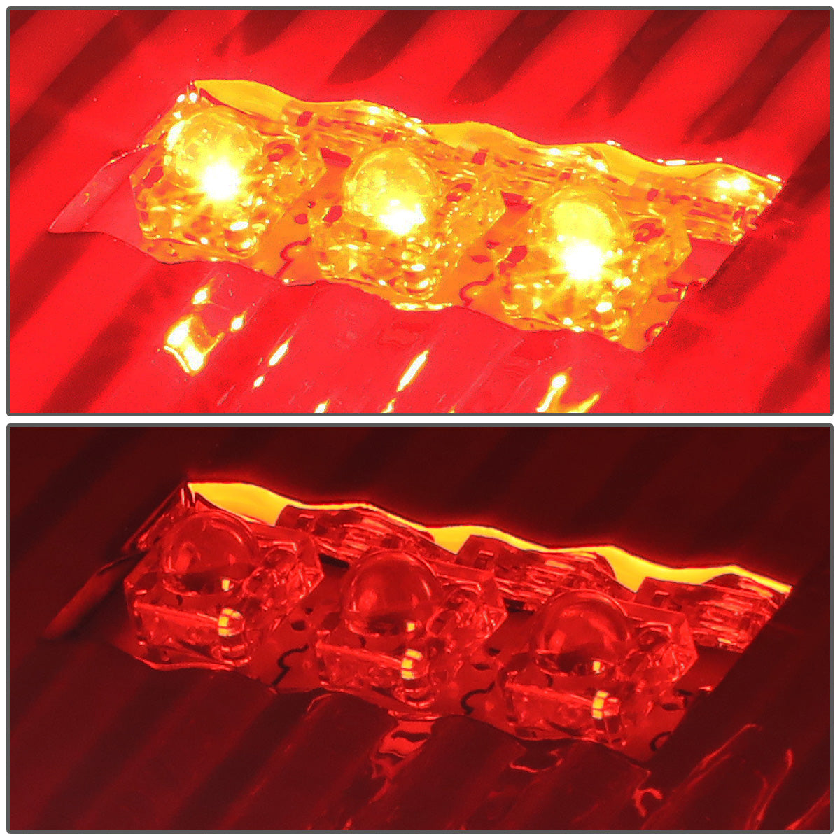 FAROS TRASEROS 07-08 DODGE RAM 1500 / 07-09 DODGE RAM 2500 , 3500 - RED C-BAR - 3D - U-HALO LED - CHROME / RED