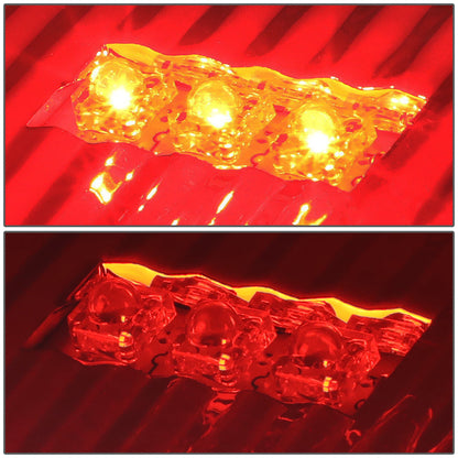 FAROS TRASEROS 07-08 DODGE RAM 1500 / 07-09 DODGE RAM 2500 , 3500 - RED C-BAR - 3D - U-HALO LED - CHROME / RED