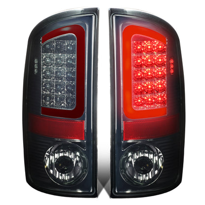 FAROS TRASEROS 07-08 DODGE RAM 1500 / 07-09 DODGE RAM 2500 , 3500 - RED C-BAR - 3D - U-HALO LED - CHROME / SMOKE