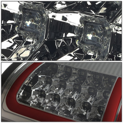 FAROS TRASEROS 07-08 DODGE RAM 1500 / 07-09 DODGE RAM 2500 , 3500 - RED C-BAR - 3D - U-HALO LED - CHROME / SMOKE