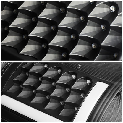 FAROS TRASEROS 09-17 DODGE RAM 1500 / 10-17 DODGE RAM 2500 , 3500 - L-BAR - 3D - LED - BLACK / CLEAR