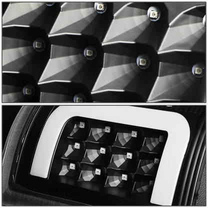 FAROS TRASEROS 09-17 DODGE RAM 1500 / 10-17 DODGE RAM 2500 , 3500 - C-BAR - 3D - LED - BLACK / CLEAR