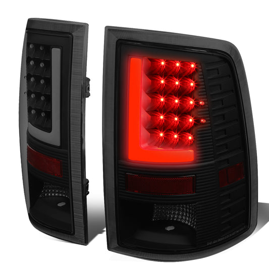 FAROS TRASEROS 09-17 DODGE RAM 1500 / 10-17 DODGE RAM 2500 , 3500 - L-BAR - 3D - LED - BLACK / SMOKE