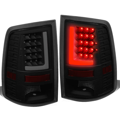 FAROS TRASEROS 09-17 DODGE RAM 1500 / 10-17 DODGE RAM 2500 , 3500 - L-BAR - 3D - LED - BLACK / SMOKE
