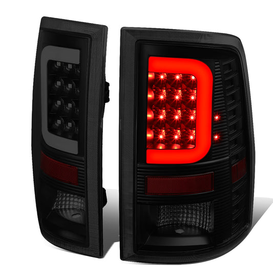FAROS TRASEROS 09-17 DODGE RAM 1500 / 10-17 DODGE RAM 2500 , 3500 - C-BAR - 3D - LED - BLACK / SMOKE